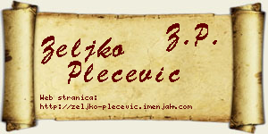 Željko Plećević vizit kartica